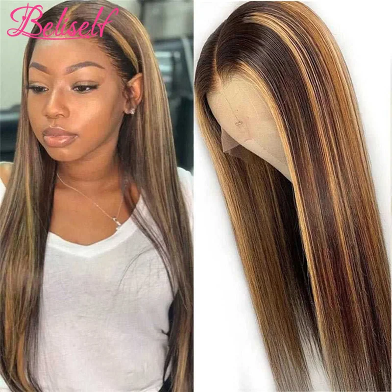 Beliself 30Inch 13×6 Lace Front Human Hair Wig #4/27 Highlight Straight Hair Wigs Brazilian Remy Hair For Black Woman 
Beliself 30Inch 13×6 Lace Front Human Hair Wig #4/27 Highlight Straight Hair Wigs Brazilian Remy Hair For Black Woman