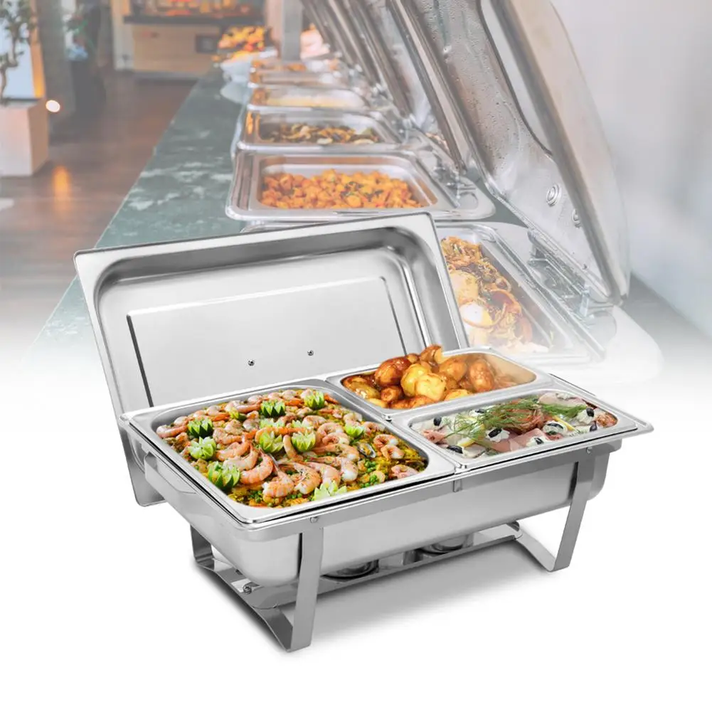 ZOKOP 9L*1 Three Sets of Dishes 1*1/2 2*1/4 Stainless Steel Rectangular Buffet Stove Chafing Dish Buffet Stoves
ZOKOP 9L*1 Three Sets of Dishes 1*1/2 2*1/4 Stainless Steel Rectangular Buffet Stove Chafing Dish Buffet Stoves