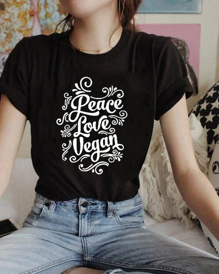 Harajuku Cute Slogan Tee Shirts Clothes Summer Casual Women T-Shirt Peace Love Vegan Letter Print Short Sleeve O-Neck Tee Tops
Harajuku Cute Slogan Tee Shirts Clothes Summer Casual Women T-Shirt Peace Love Vegan Letter Print Short Sleeve O-Neck Tee Tops