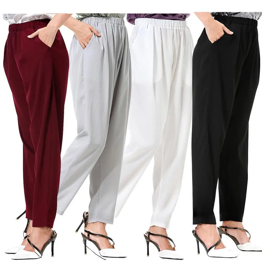 Casual Women Pants For Office Lady Solid Color Pocket Loose Fit Long Wide Leg Pants Harem Trousers Wide Leg Pants For Women
Casual Women Pants For Office Lady Solid Color Pocket Loose Fit Long Wide Leg Pants Harem Trousers Wide Leg Pants For Women