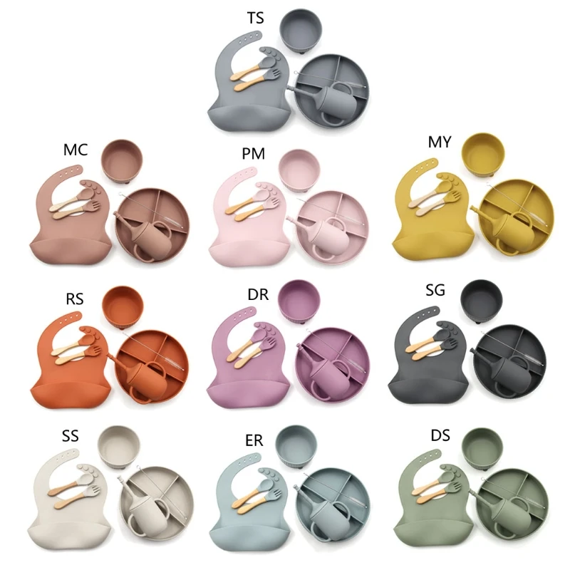 6pcs/set BPA Free Baby Silicone Tableware Waterproof Bib Solid Color Dinner Plate Sucker Bowl And Spoon Fork Water Cup Set
6pcs/set BPA Free Baby Silicone Tableware Waterproof Bib Solid Color Dinner Plate Sucker Bowl And Spoon Fork Water Cup Set