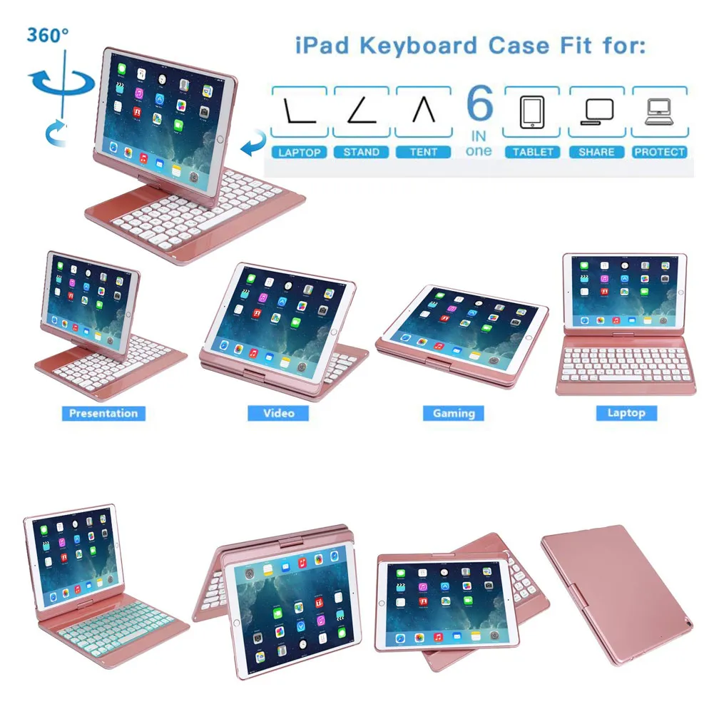 360 Rotate Wireless Keyboard Case Smart Folio Back Cover with Backlit for iPad 10.2 DJA99
360 Rotate Wireless Keyboard Case Smart Folio Back Cover with Backlit for iPad 10.2 DJA99