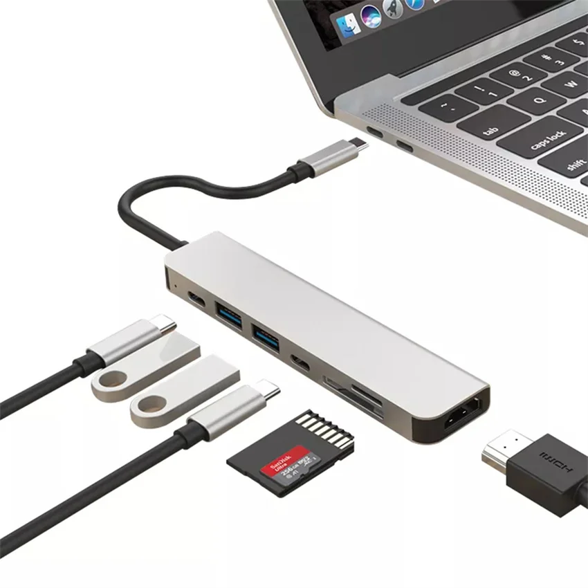 USB-концентратор Type-C на HDMI, кардридер для SD, TF-карт, адаптеры, USB3.1, 7 в 1, многофункциональный разветвитель для Huawei Macbook Pro
USB-концентратор Type-C на HDMI, кардридер для SD, TF-карт, адаптеры, USB3.1, 7 в 1, многофункциональный разветвитель для Huawei Macbook Pro
