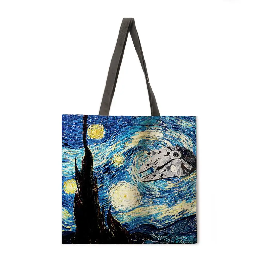 Classic oil painting printed tote bag linen fabric casual tote bag foldable shopping bag reusable beach bag lady shoulder bag
Classic oil painting printed tote bag linen fabric casual tote bag foldable shopping bag reusable beach bag lady shoulder bag