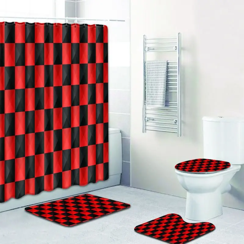 Bathroom Non Slip Floor Mat Shower Curtain Combination Four Piece Set Of Creative 3D Printing Hot Selling Household Carpet
Bathroom Non Slip Floor Mat Shower Curtain Combination Four Piece Set Of Creative 3D Printing Hot Selling Household Carpet