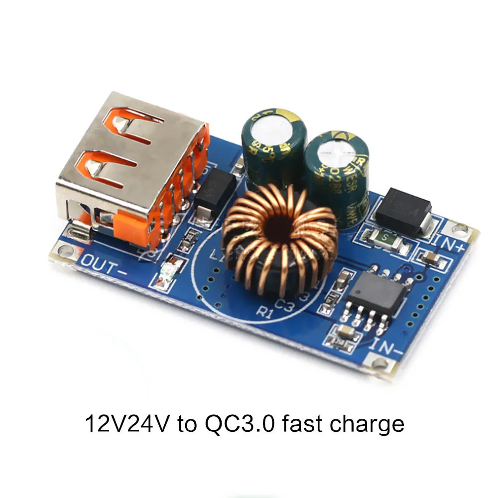 USB DC Step-Down Module 12V 24V To QC2.0 QC3.0 Fast Charge Mobile Phone Charging Board
USB DC Step-Down Module 12V 24V To QC2.0 QC3.0 Fast Charge Mobile Phone Charging Board