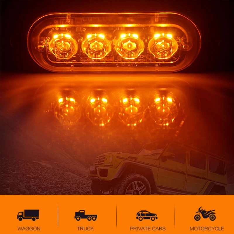 4LED Car Strobe Warning Light Grill Flashing Breakdown Emergency Light Car Truck Trailer Signal Lamp LED Side Light For Cars HOT
4LED Car Strobe Warning Light Grill Flashing Breakdown Emergency Light Car Truck Trailer Signal Lamp LED Side Light For Cars HOT