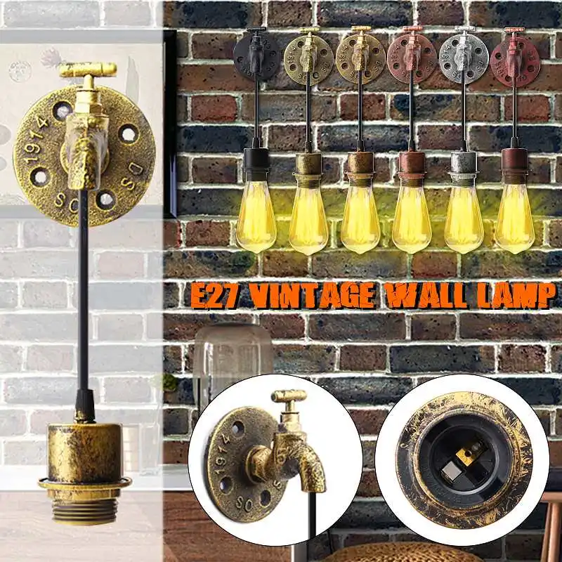 E27 Pipes Style Vintage Industrial Retro Rustic Wall Light Holder Lamp Base Sconce Light Fixture Fitting Water Indoor Decor
E27 Pipes Style Vintage Industrial Retro Rustic Wall Light Holder Lamp Base Sconce Light Fixture Fitting Water Indoor Decor