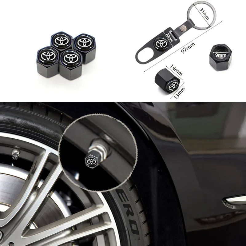 Auto parts Toyota- metal car tire valve cover with a small wrench for tightening the cover and can be used as a keychain
Auto parts Toyota- metal car tire valve cover with a small wrench for tightening the cover and can be used as a keychain