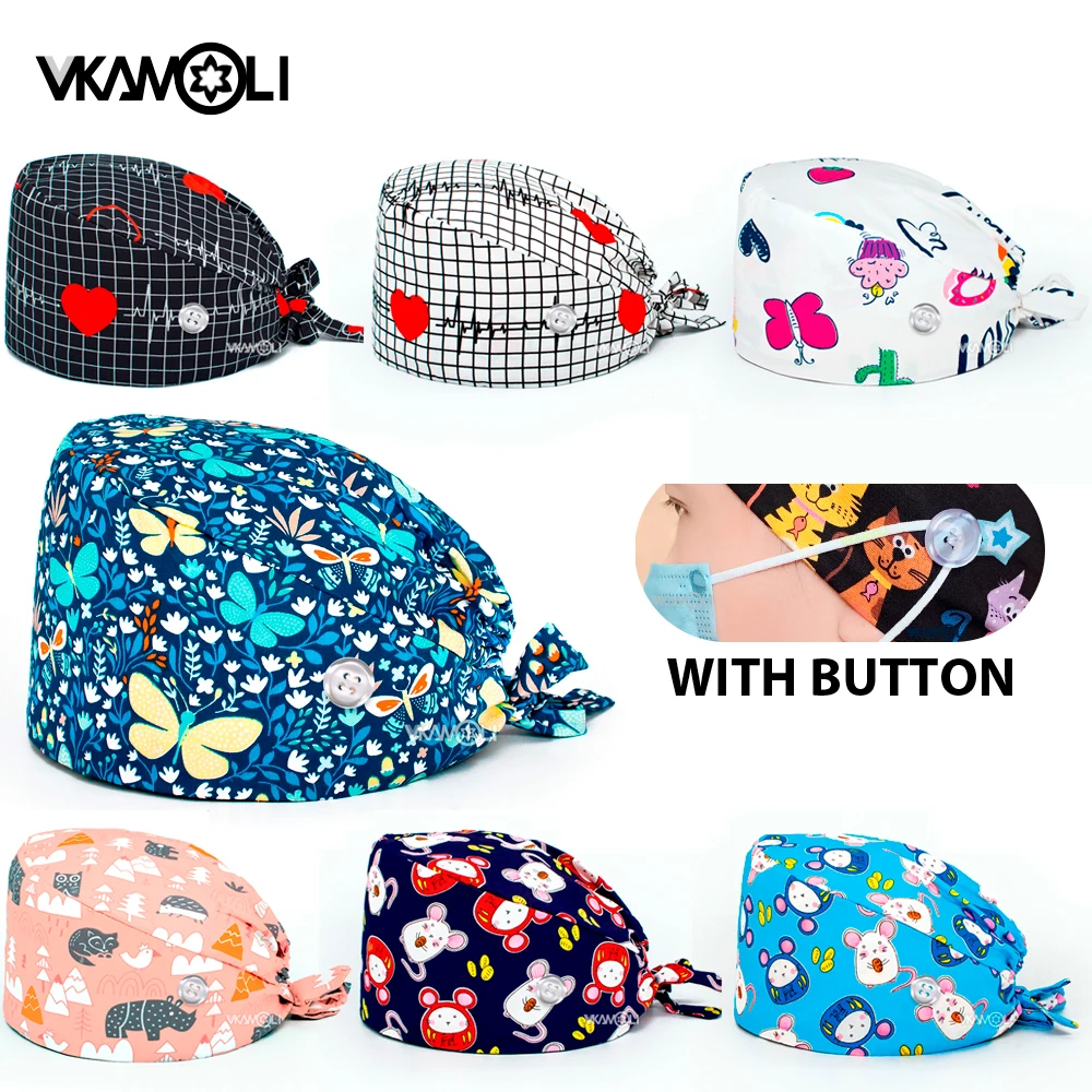 Printed cap women cotton oral dental work cap dust cap pet salon beauty salon cap Baotou cap sweat-absorbent towel nursing hat
Printed cap women cotton oral dental work cap dust cap pet salon beauty salon cap Baotou cap sweat-absorbent towel nursing hat