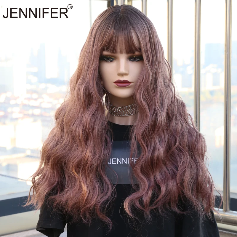 Synthetic Wigs for Women Pink Brown/Black/Chocolate/Orange 4 color Wig Long hair Wavy WIth Bangs Heat Resistant Hair Cosplay
Synthetic Wigs for Women Pink Brown/Black/Chocolate/Orange 4 color Wig Long hair Wavy WIth Bangs Heat Resistant Hair Cosplay