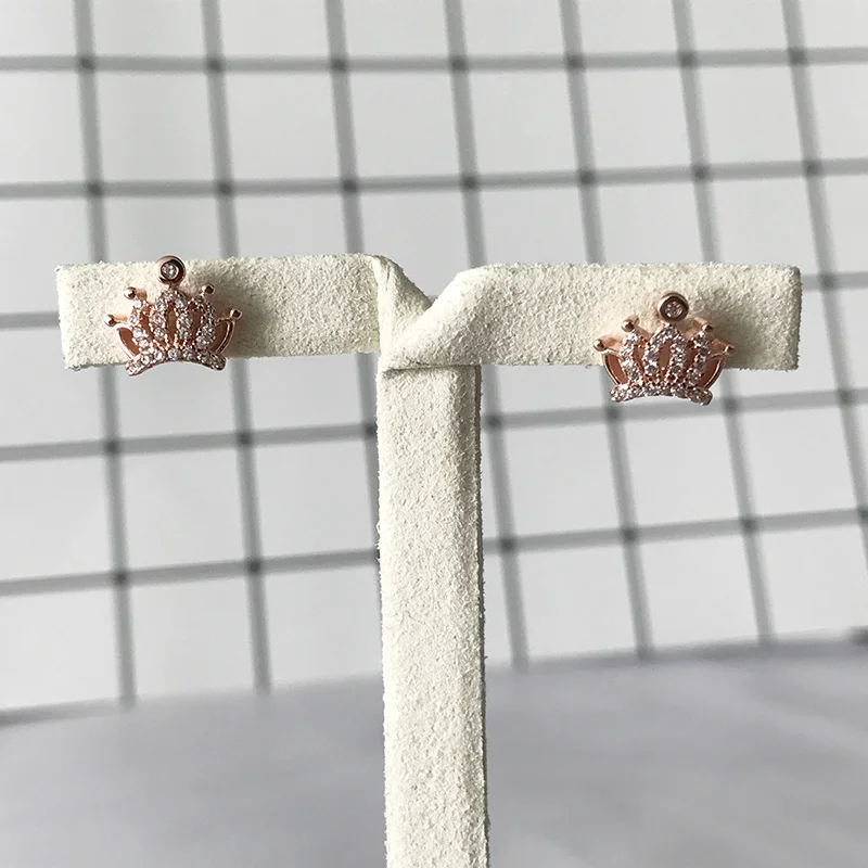 Starland 2019 Princess CZ Rose Gold Crown Stud Earrings for Women Romantic Fashion High Quality 100% 925 Sterling Silver Jewelry 
Starland 2019 Princess CZ Rose Gold Crown Stud Earrings for Women Romantic Fashion High Quality 100% 925 Sterling Silver Jewelry