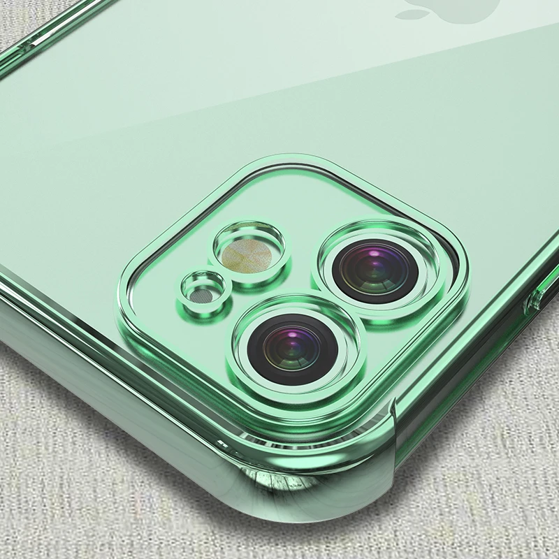Роскошный прозрачный чехол с квадратной рамкой для iPhone 11 12 Pro Max 12Mini SE 2020 X Xs Xr 10 7 8