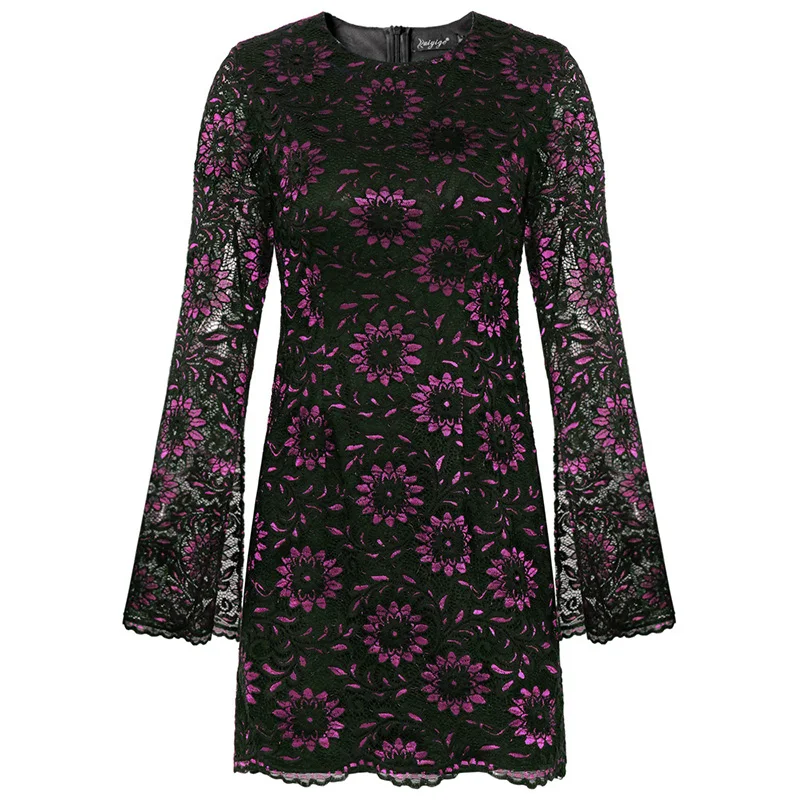 Woman's Clothes Long Sleeve Sexy Slim Dress Women Autumn New Lace O-Neck Mini Short Dresses Hook Flower Hollow Club Party Dress
Woman's Clothes Long Sleeve Sexy Slim Dress Women Autumn New Lace O-Neck Mini Short Dresses Hook Flower Hollow Club Party Dress