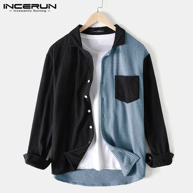 INCERUN Men Shirt Patchwork 2021 Turn Down Collar Long Sleeve Chic Blouse Streetwear Button Casual Camisas Hombre Men Clothing 7
INCERUN Men Shirt Patchwork 2021 Turn Down Collar Long Sleeve Chic Blouse Streetwear Button Casual Camisas Hombre Men Clothing 7