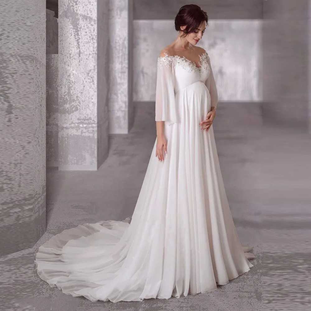 Maternity Wedding Dress Pregnant Women Long Sleeves Chiffon Bohemian Bride Gowns 2021 Elegant Simple Robe de mariage Plus Size
Maternity Wedding Dress Pregnant Women Long Sleeves Chiffon Bohemian Bride Gowns 2021 Elegant Simple Robe de mariage Plus Size