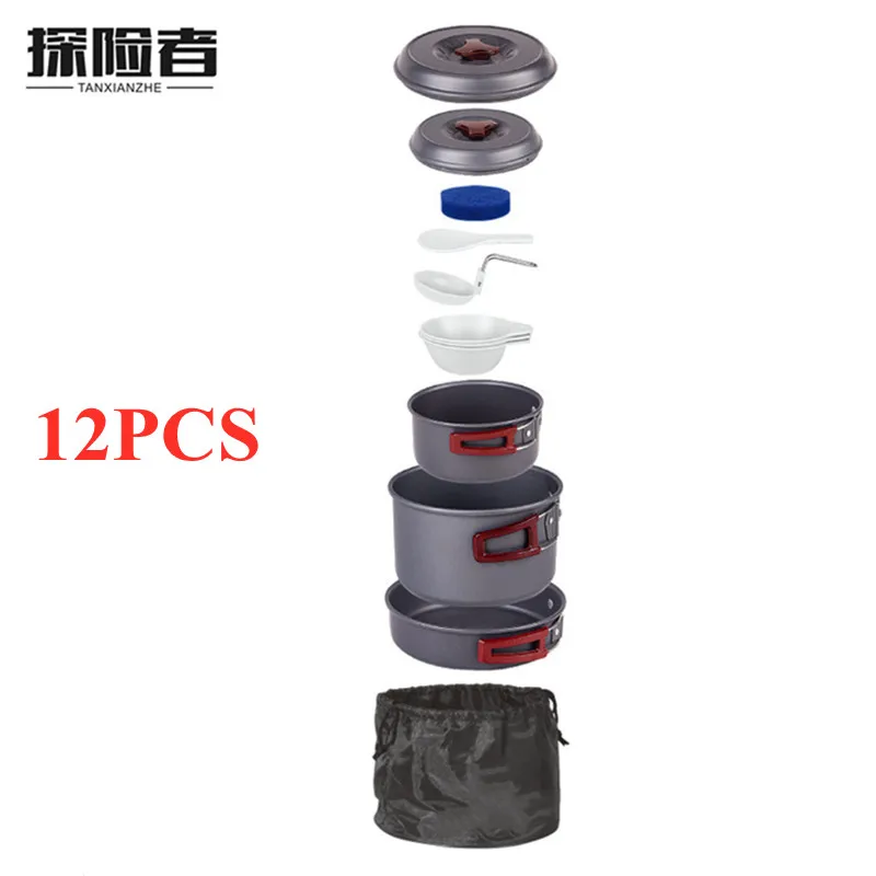 TXZ 12PCS/Set Outdoor Aluminum Camping Cookware Kit Ultra-light Travelling Hiking Picnic BBQ Tableware Equipment Cooking Set 
TXZ 12PCS/Set Outdoor Aluminum Camping Cookware Kit Ultra-light Travelling Hiking Picnic BBQ Tableware Equipment Cooking Set