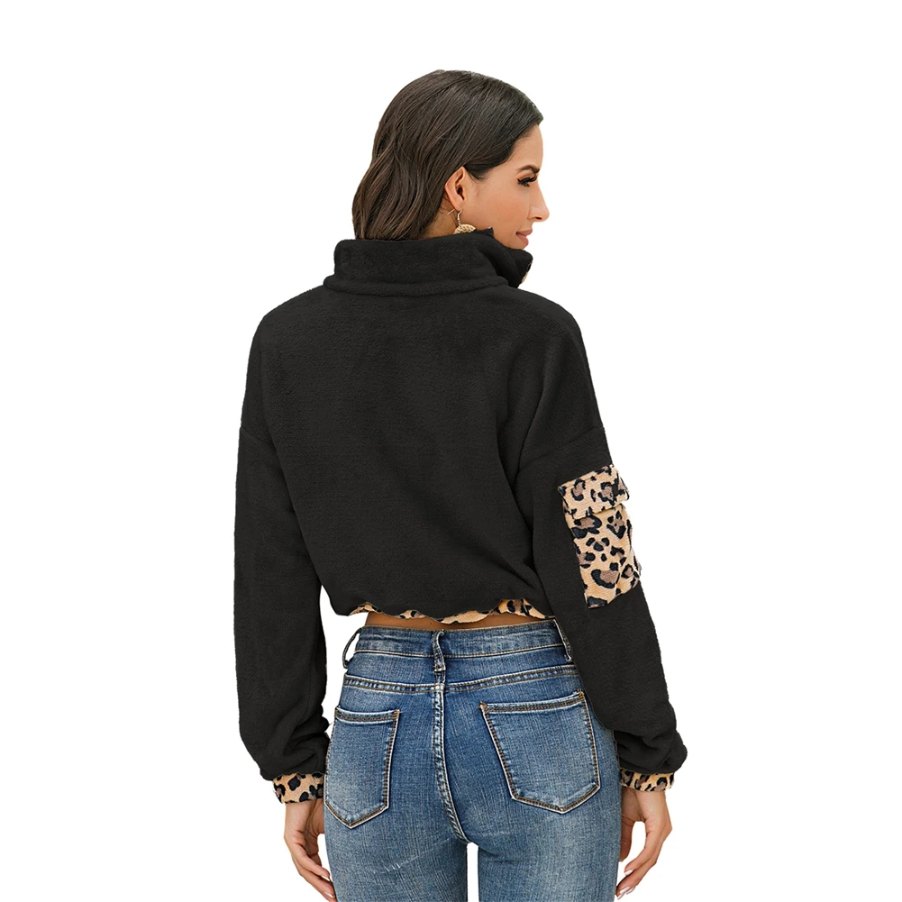 Women Clothing Autumn Short Hoodies Leopard Print Hoody Long Sleeve Sweatshirts Sweater
Women Clothing Autumn Short Hoodies Leopard Print Hoody Long Sleeve Sweatshirts Sweater