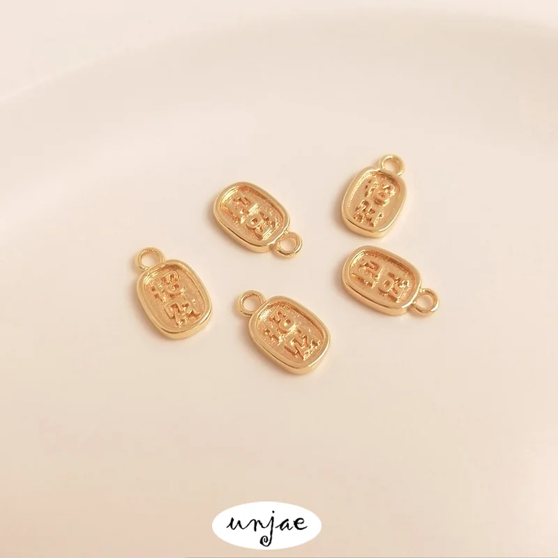 Custom made copper 14K bag gold color round Fuzi pendant oval Zhaocai small pendant DIY jewelry accessories 6PCS
Custom made copper 14K bag gold color round Fuzi pendant oval Zhaocai small pendant DIY jewelry accessories 6PCS