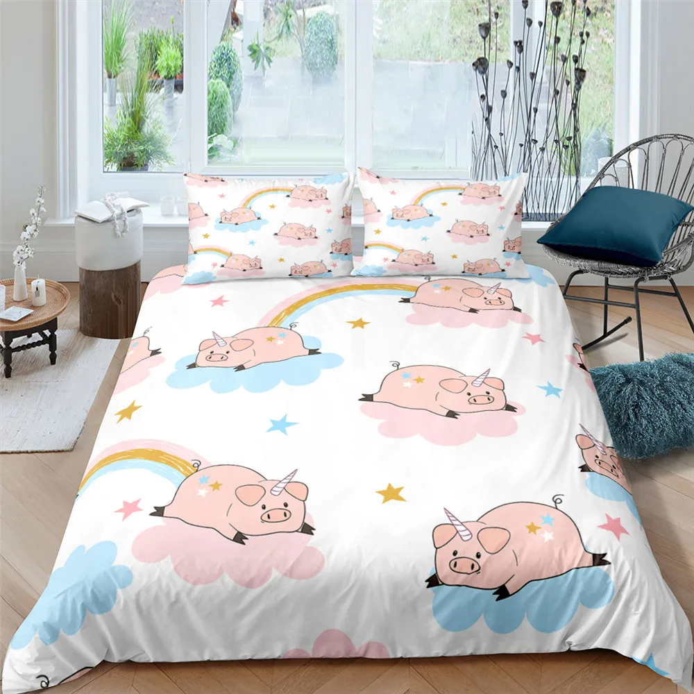 2/3pcs Cute Piggy Printed Duvet Cover Set Cartoon Animal Queen King Size Bedding Set Bedclothes Home Textile For Kids Adults
2/3pcs Cute Piggy Printed Duvet Cover Set Cartoon Animal Queen King Size Bedding Set Bedclothes Home Textile For Kids Adults