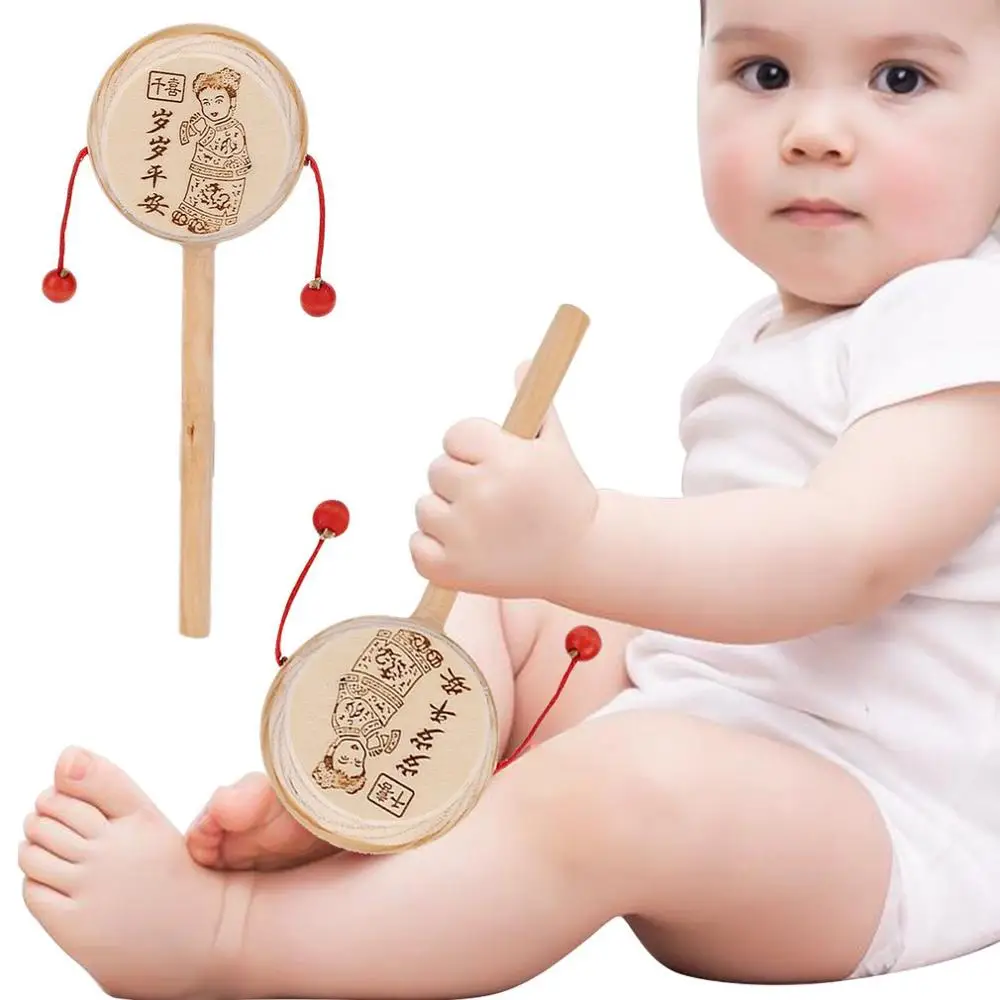 Baby Kids Wood Rattle Drum Instrument Child Musical Toy Chinese Styles Baby Drum Hammer Rattle for Fun China Tranditonal Toys
Baby Kids Wood Rattle Drum Instrument Child Musical Toy Chinese Styles Baby Drum Hammer Rattle for Fun China Tranditonal Toys