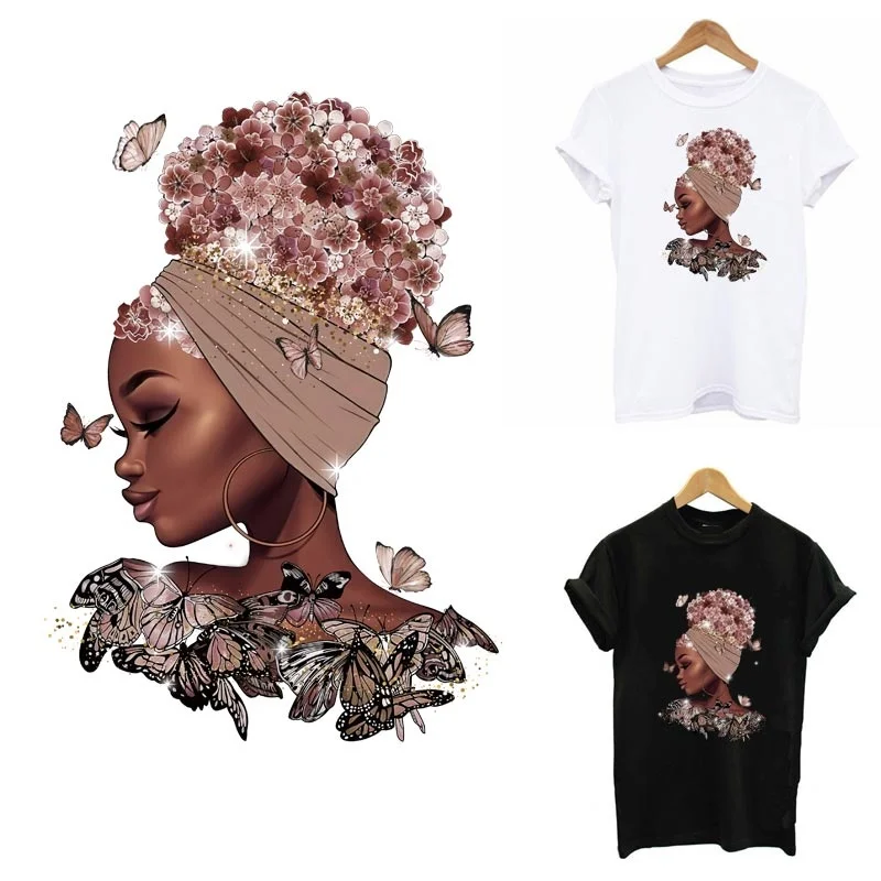 Beautiful Butterfly Girl Iron On Patches For Clothing DIY Washable Heat Transfer Black Lady Thermal Sticker On Clothes Applique
Beautiful Butterfly Girl Iron On Patches For Clothing DIY Washable Heat Transfer Black Lady Thermal Sticker On Clothes Applique
