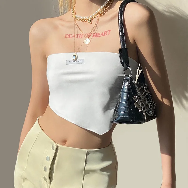 Tank Tops Backless Fashion Sleeveless Labeling Irregular Warp Sexy Solid Color One Word Collar Vest Casual Summer Fashion Slim
Tank Tops Backless Fashion Sleeveless Labeling Irregular Warp Sexy Solid Color One Word Collar Vest Casual Summer Fashion Slim