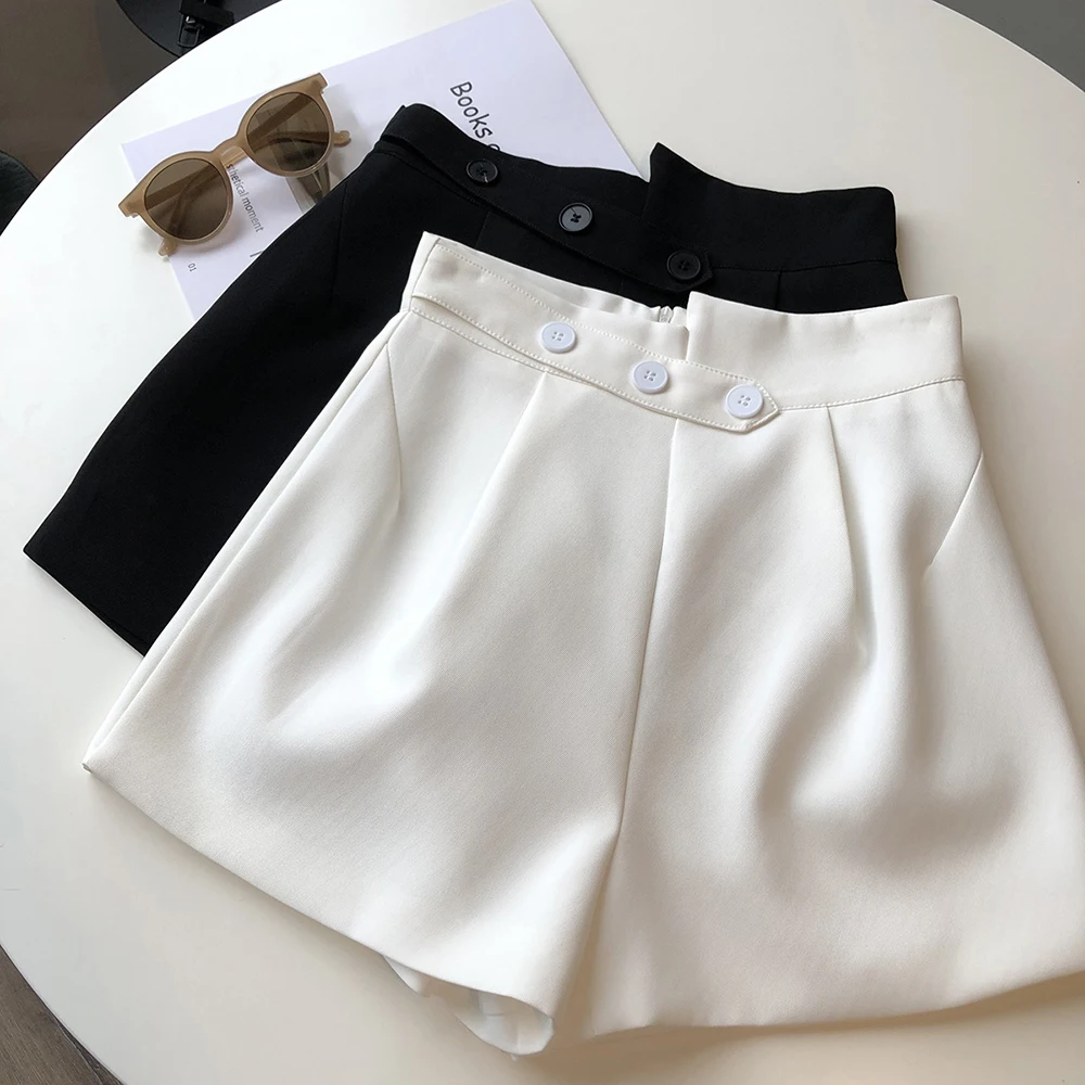Women's High Waist White Black 2 Colors Shorts Casual Fashion Wide Leg Pants Shorts Female Summer Basic Shorts
Women's High Waist White Black 2 Colors Shorts Casual Fashion Wide Leg Pants Shorts Female Summer Basic Shorts