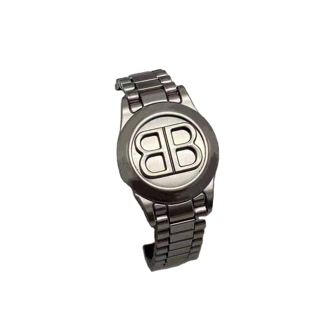 European and American high-class fashionable personality buckle letter metal pointerless watch decorative bracelet color tide
European and American high-class fashionable personality buckle letter metal pointerless watch decorative bracelet color tide