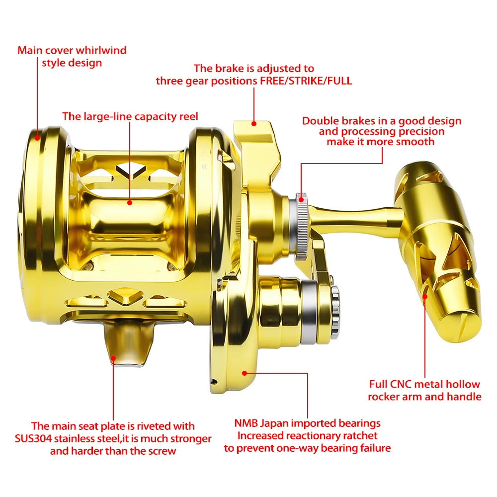 PRO BEROS Jigging Reels (Left/Right-Hand) Seawater Trolling Reels Aluminum CNC Machined Hollow Fishing Reels
PRO BEROS Jigging Reels (Left/Right-Hand) Seawater Trolling Reels Aluminum CNC Machined Hollow Fishing Reels
