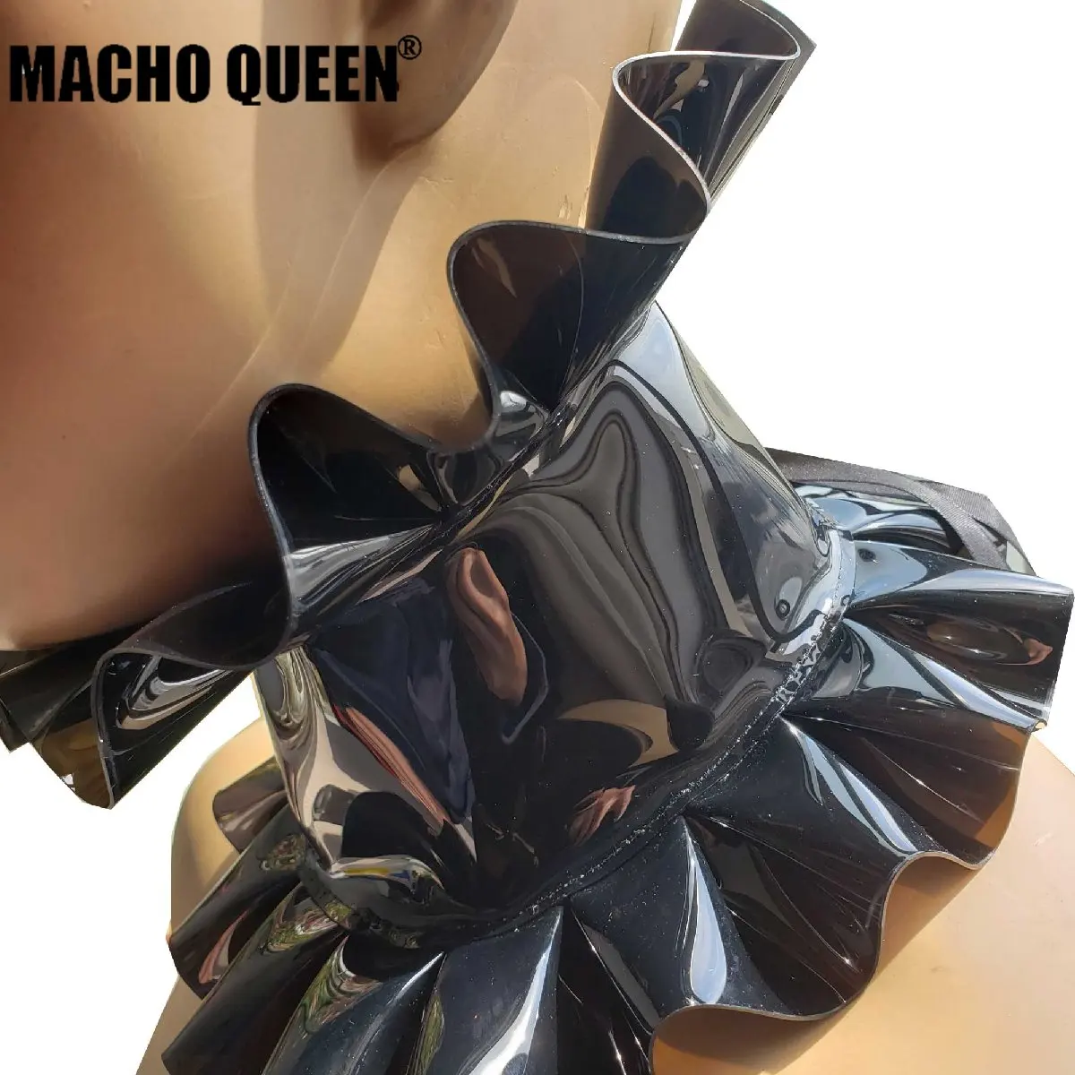 Handmade PVC Vinyl Gothic Lace Up Frilled Collar Choker Goth Punk Harajuku Festish Accessories Burning Man Festival Costume
Handmade PVC Vinyl Gothic Lace Up Frilled Collar Choker Goth Punk Harajuku Festish Accessories Burning Man Festival Costume