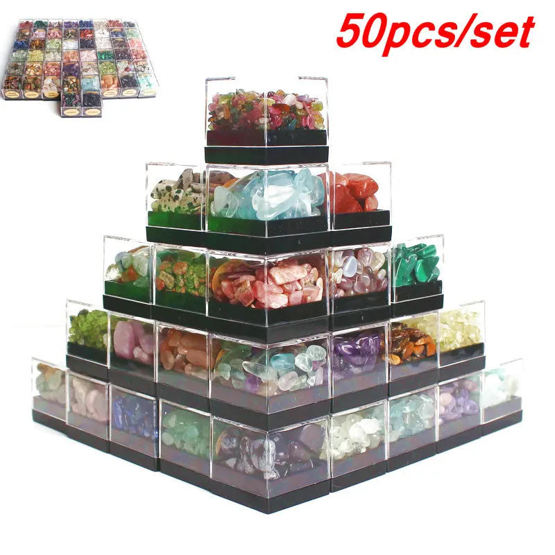 50Pcs Natural Crystal Raw Gemstone Rough Quartz Chip Reiki Healing Mineral Specimen Stone Collection Birthday Gift With a Box
50Pcs Natural Crystal Raw Gemstone Rough Quartz Chip Reiki Healing Mineral Specimen Stone Collection Birthday Gift With a Box