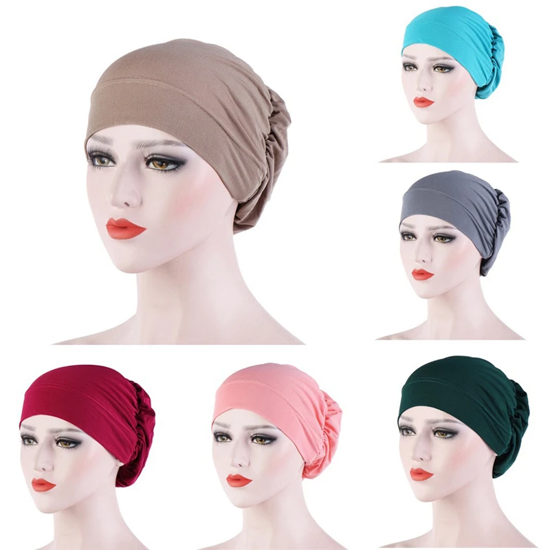

Женская стильная шапка Hijabs, мусульманский тюрбан, внутренняя шапка s, облегающая шапка, эластичная тканевая шапка, головной убор, женские ак...