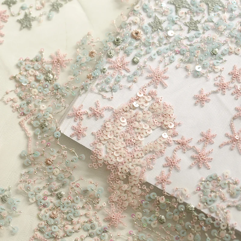 1meter price Mesh fabric gray blue heart-shaped beads embroidered lace fabric cheongsam dress skirt fabric
1meter price Mesh fabric gray blue heart-shaped beads embroidered lace fabric cheongsam dress skirt fabric