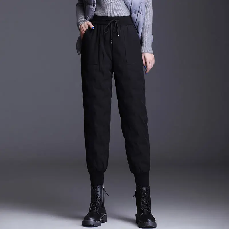 Down cotton pants women wear high-waisted casual pants loose slimming and thick fashion side zipper feet pants
Down cotton pants women wear high-waisted casual pants loose slimming and thick fashion side zipper feet pants