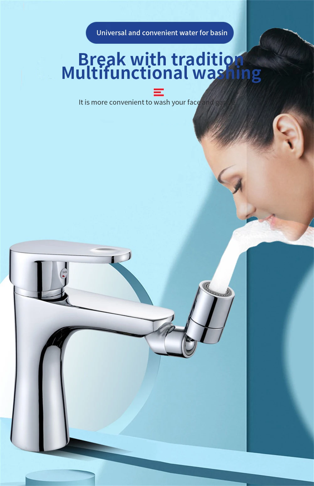 Universal Faucet Extender Tap Filter Water Splash-Proof Swivel Water 720 Degrees Rotatable Saving Faucet for Kitchen Bathroom
Universal Faucet Extender Tap Filter Water Splash-Proof Swivel Water 720 Degrees Rotatable Saving Faucet for Kitchen Bathroom