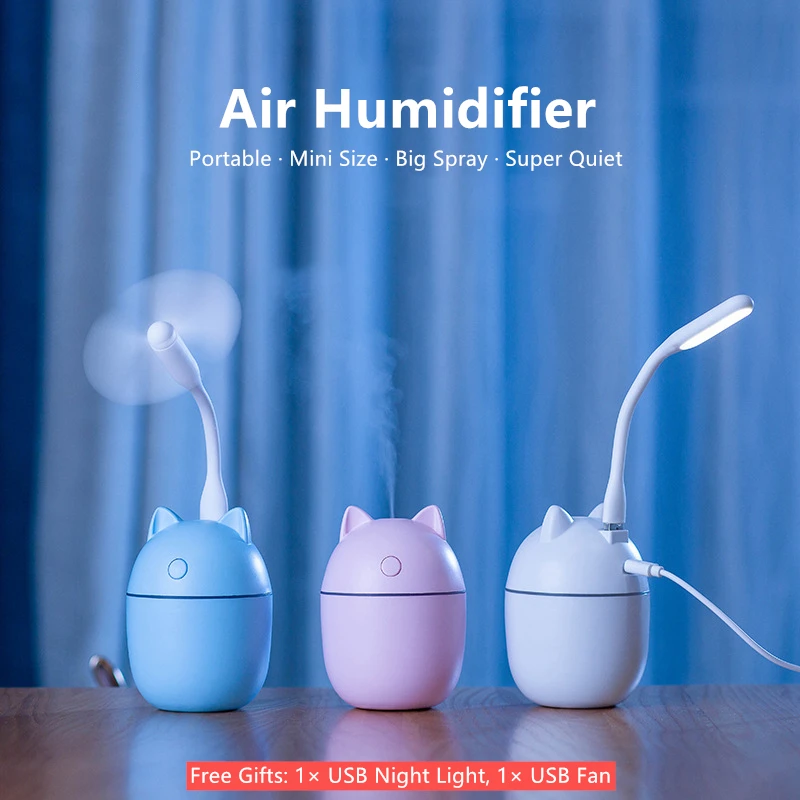 Air Humidifier Mini Ultrasonic USB Essential Oil Diffuser Car Purifier Aroma Anion Mist Maker With Free Gifts Night Light Fan
Air Humidifier Mini Ultrasonic USB Essential Oil Diffuser Car Purifier Aroma Anion Mist Maker With Free Gifts Night Light Fan