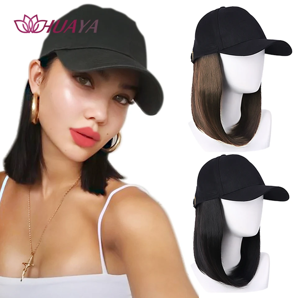 HUAYA Short Straight Hat wig Synthetic Baseball Cap Hair Wig Natural Black Wigs Connect Synthetic Hat Wig Adjustable For Girl
HUAYA Short Straight Hat wig Synthetic Baseball Cap Hair Wig Natural Black Wigs Connect Synthetic Hat Wig Adjustable For Girl