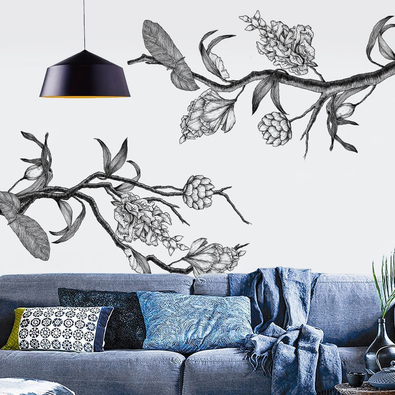 Creative Black and White Flower Wall Stickers Living Room Bedroom Decoration Sofa Background Wall Decals Wallpaper Self-adhesive 
Creative Black and White Flower Wall Stickers Living Room Bedroom Decoration Sofa Background Wall Decals Wallpaper Self-adhesive