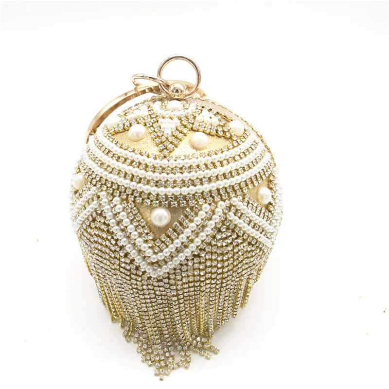 women Diamond chain bracelet fashion bag hand fringed circular handbag bridal bag new
women Diamond chain bracelet fashion bag hand fringed circular handbag bridal bag new