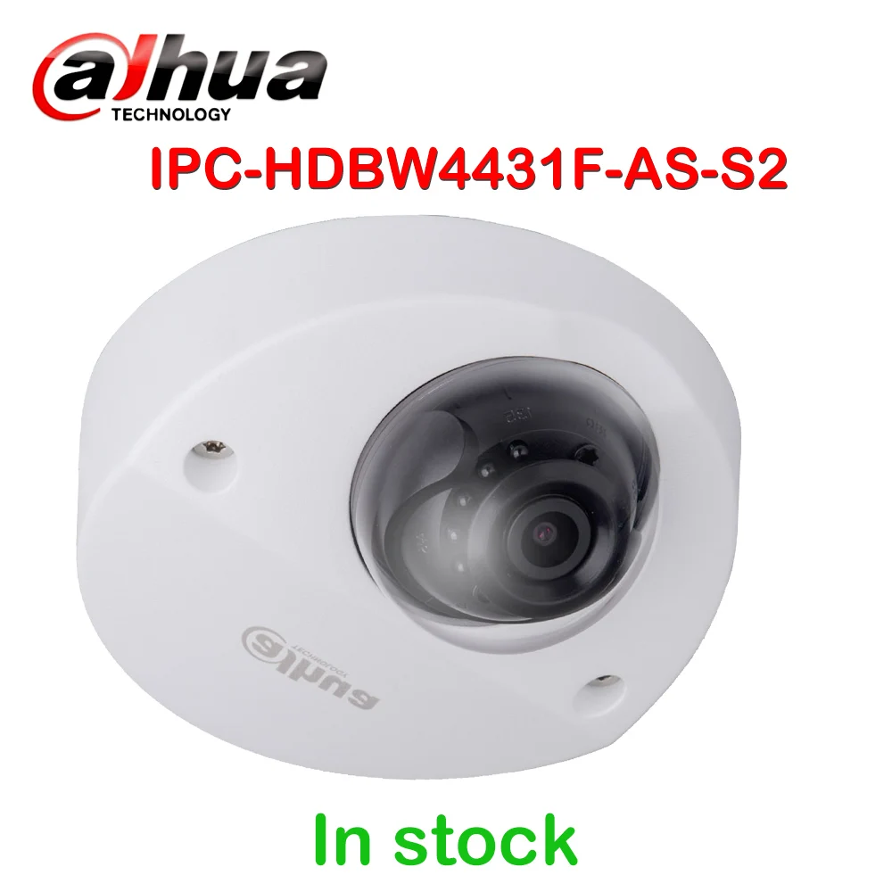 

Сетевой видеорегистратор Dahua 4mp IP Камера IPC-HDBW4431F-AS-S2 4MP ИК мини купольные поворотные сетевые видеокамеры, Камера Поддержка POE