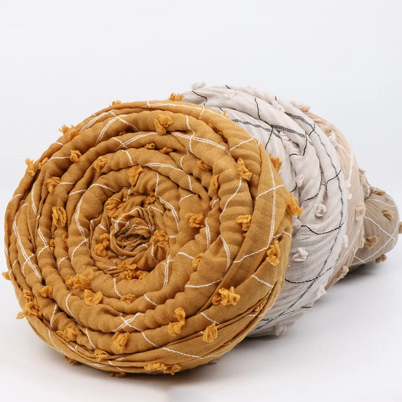 Big Size Wrinkle Pom Pom Cotton Scarf Women Pleated Scarves Plaid Shawl Fashion Muslim Hijab Shawls 2020 Women's Bandana Pareo
Big Size Wrinkle Pom Pom Cotton Scarf Women Pleated Scarves Plaid Shawl Fashion Muslim Hijab Shawls 2020 Women's Bandana Pareo