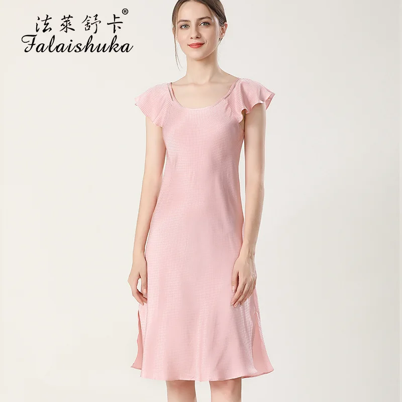 Lady 100% Silk Nightgown Short Sleeve Sleepwear Women Sexy Pink Homewear 2021 Summer Spring Sleepshirts
Lady 100% Silk Nightgown Short Sleeve Sleepwear Women Sexy Pink Homewear 2021 Summer Spring Sleepshirts