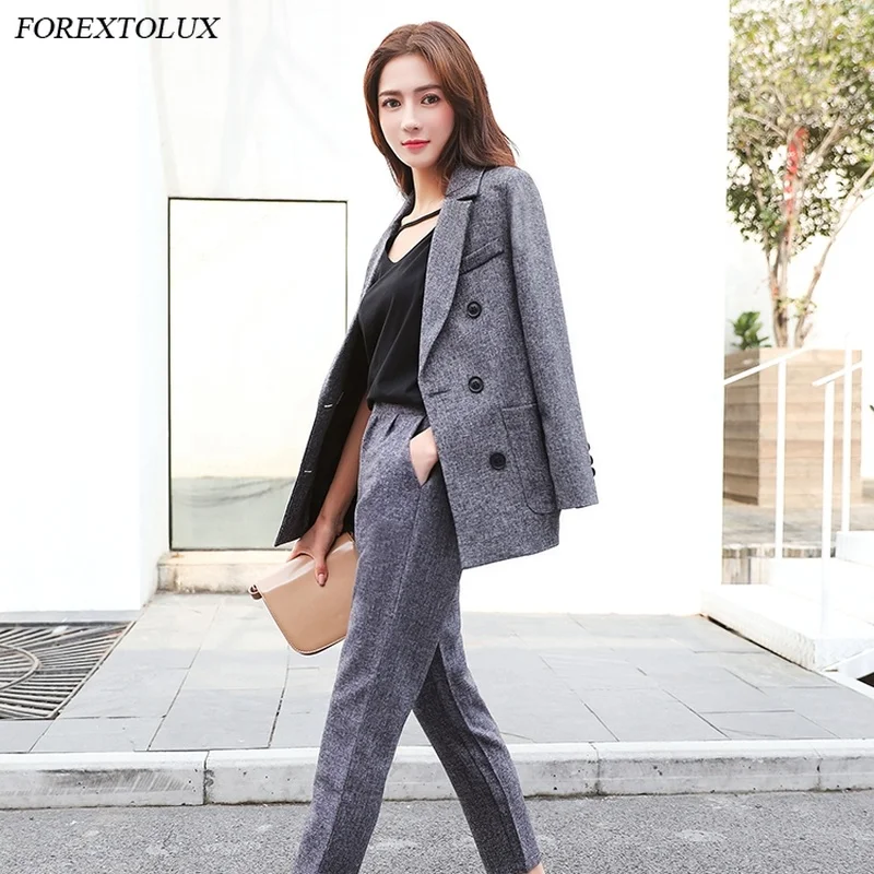 New Spring Blazer Trousers Set Women Double Breasted Jacket Slim Pant Office Lady Formal OL Two Pieces Suits Fall Lapel Outfits
New Spring Blazer Trousers Set Women Double Breasted Jacket Slim Pant Office Lady Formal OL Two Pieces Suits Fall Lapel Outfits