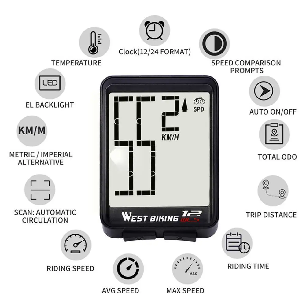 Wireless Bike Computer Bicycle Speedometer Waterproof Automatic Wake-up Stopwatch Lcd Backlight J9v4
Wireless Bike Computer Bicycle Speedometer Waterproof Automatic Wake-up Stopwatch Lcd Backlight J9v4