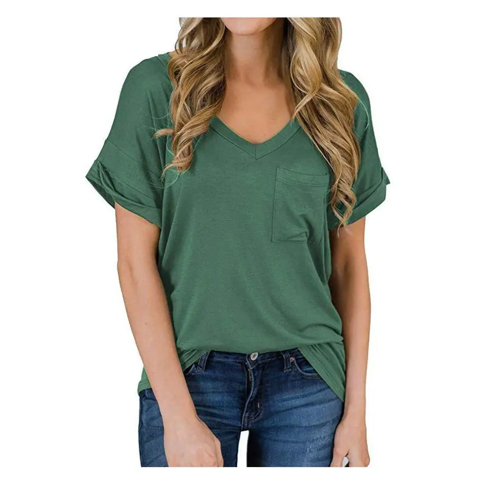 Jospoo High Quality Modal Casual Women Tshirt Casual V-Neck Loose T Shirt with Pocket Short Sleeve Pure Color Tops Leopard Tee
Jospoo High Quality Modal Casual Women Tshirt Casual V-Neck Loose T Shirt with Pocket Short Sleeve Pure Color Tops Leopard Tee