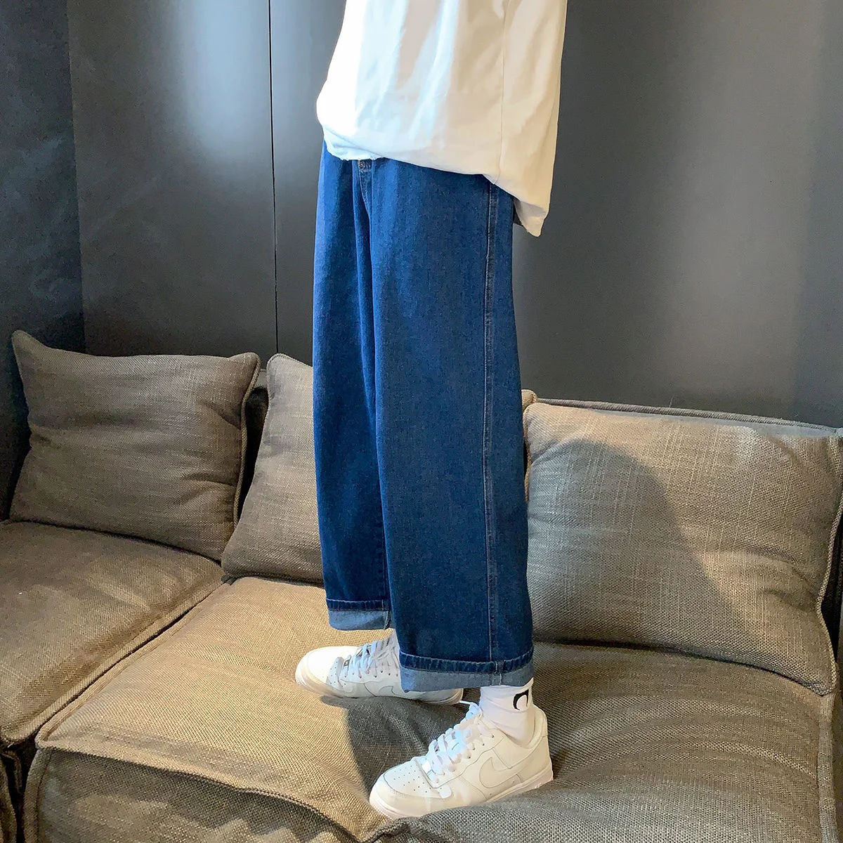 2021 Men's New Fashion Trend Straight Pants Wash Solid Color Neutral Jeans Loose Casual Pants Elastic Waist Trousers Size M-5xl
2021 Men's New Fashion Trend Straight Pants Wash Solid Color Neutral Jeans Loose Casual Pants Elastic Waist Trousers Size M-5xl