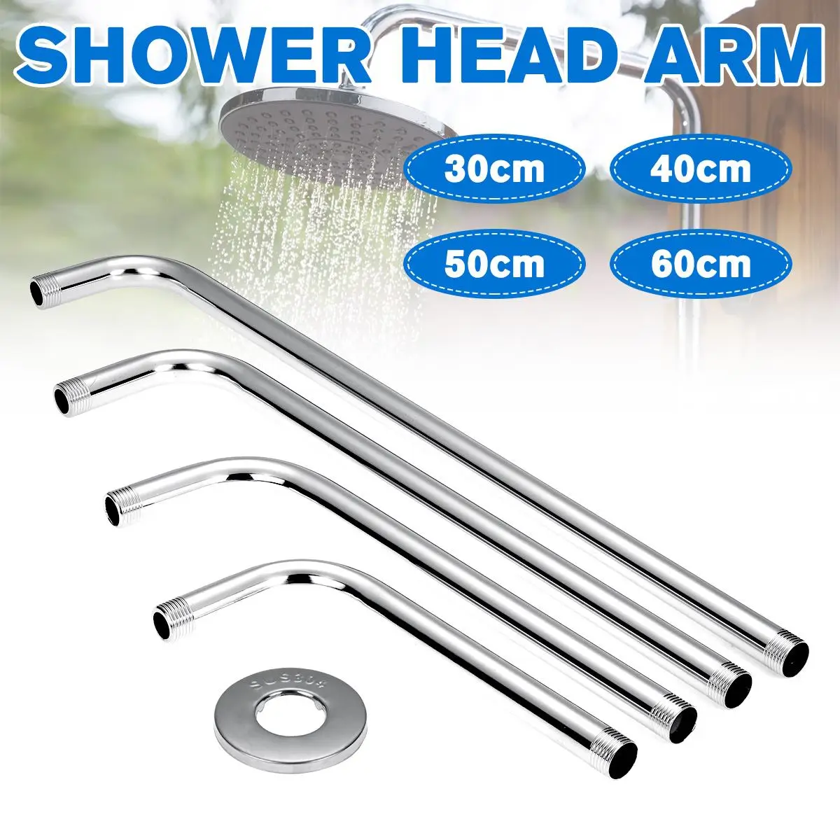 30/40/50/60cm Stainless Steel Shower Head Extension Arm Kit 90°Wall Mounted Tube Rainfall Shower Head Arm for Bathroom Hardware
30/40/50/60cm Stainless Steel Shower Head Extension Arm Kit 90°Wall Mounted Tube Rainfall Shower Head Arm for Bathroom Hardware