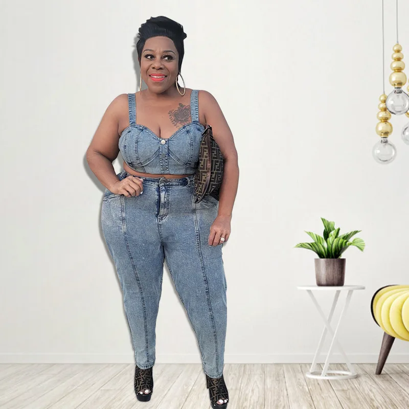 2 Piece Sets Womens Outfits Summer Plus Size Safari Style Button Fly Solid Blue Denim Distressed Camisole Sets Womens Outfits
2 Piece Sets Womens Outfits Summer Plus Size Safari Style Button Fly Solid Blue Denim Distressed Camisole Sets Womens Outfits