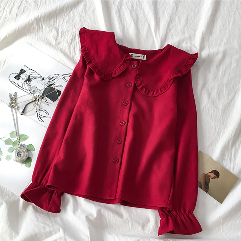 EORUTCIZ Autumn Fashion Blouse Women Cute Peter Pan Collar Vintage Oversize Shirt Long Sleeve Casual Basic Tops LM1088
EORUTCIZ Autumn Fashion Blouse Women Cute Peter Pan Collar Vintage Oversize Shirt Long Sleeve Casual Basic Tops LM1088
